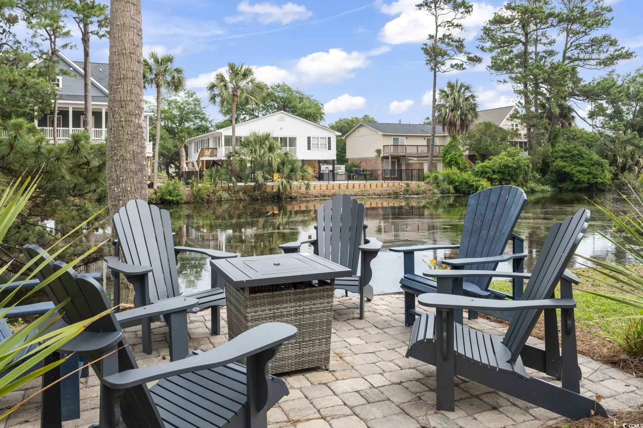 327 A Lakeside Drive Surfside Beach, SC 29575 - Photo 3 of 40 View of patio / terrace featuring a water view and a residential view
