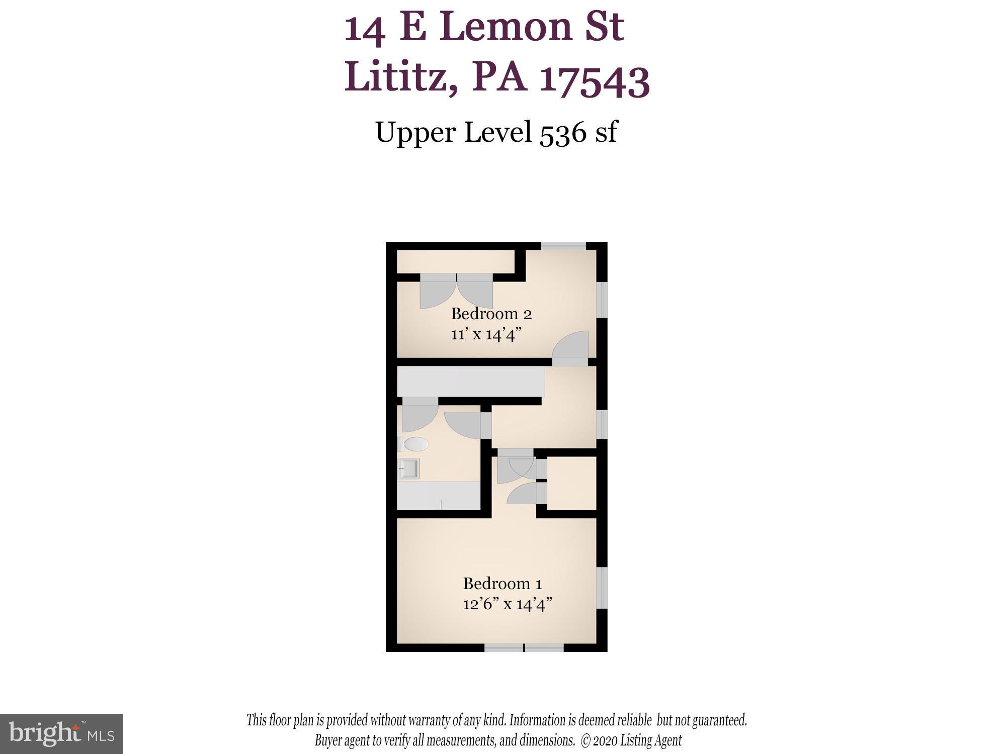 14 East Lemon Street Lititz, PA 17543 - Photo 24 of 31 Upper Level Floor Plan