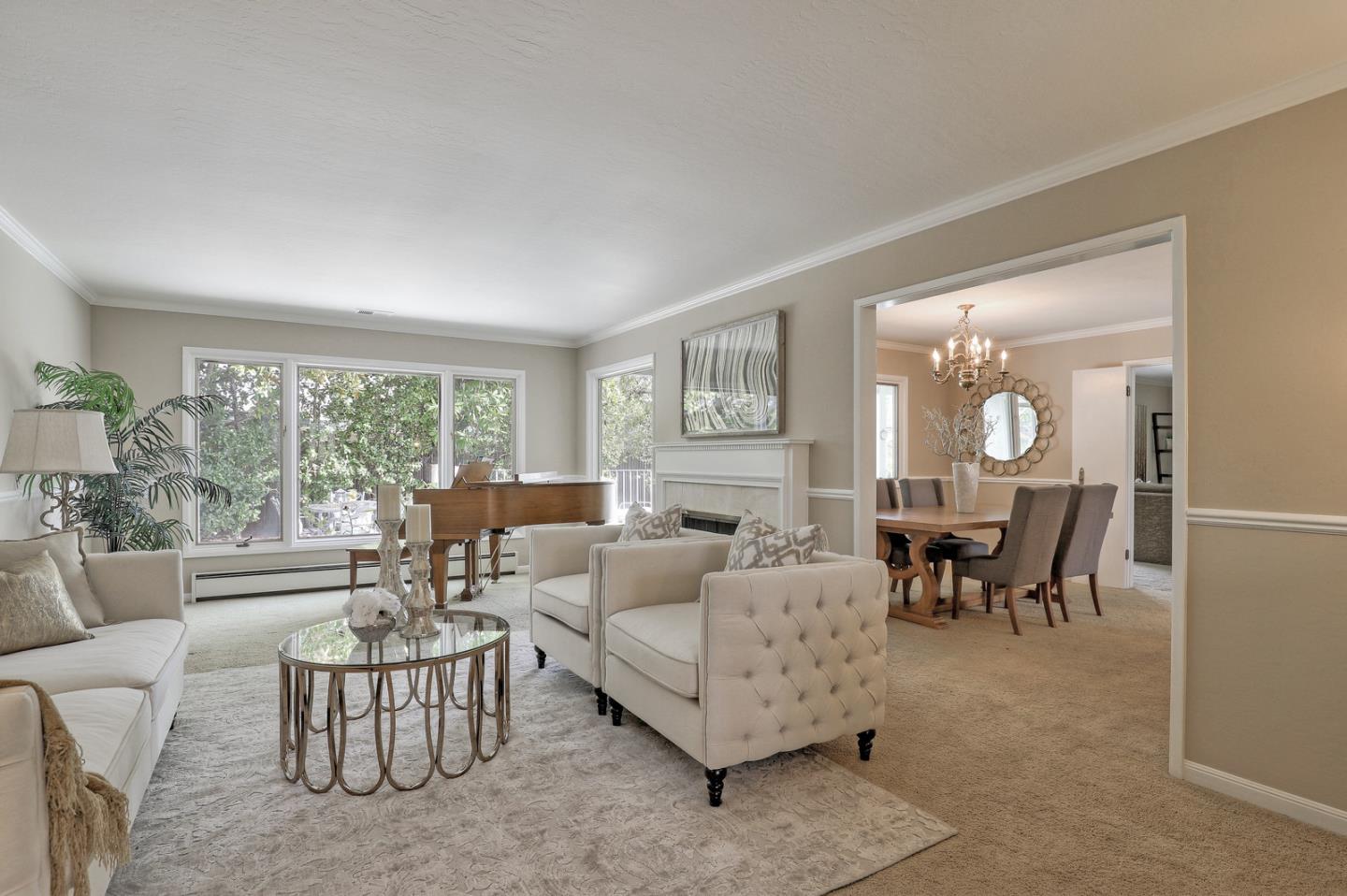 19923 Lanark Lane Saratoga, CA 95070 - Photo 6 of 34 a living room with furniture and a large window