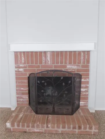 a closeup of a fireplace