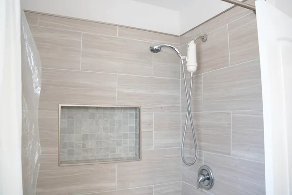 a bathroom with a shower