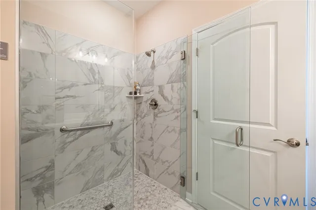 a bathroom with a shower