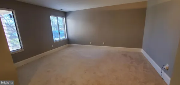 an empty room with closet