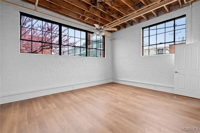 a view of a room with racks