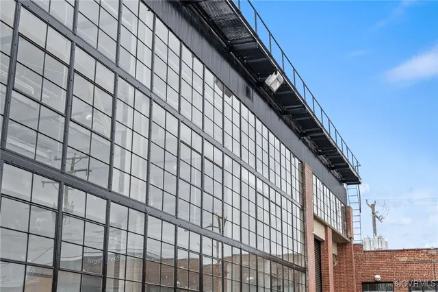 a view of a black building