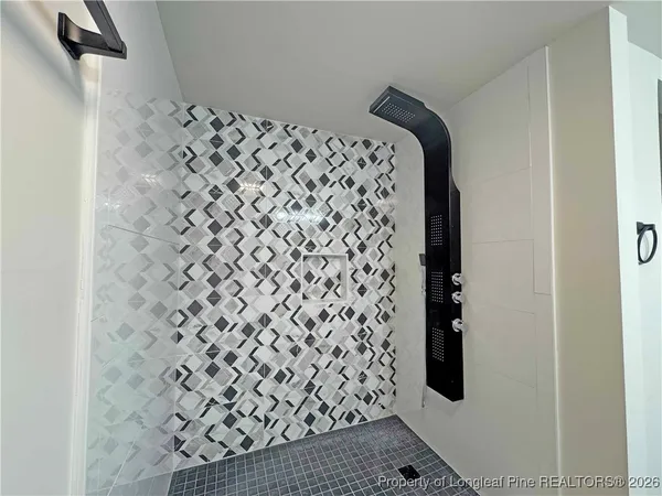 a close view of a door in a bathroom