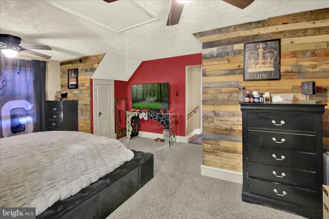 a bed room with a bed and a television