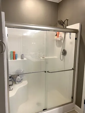 a bathroom with a shower