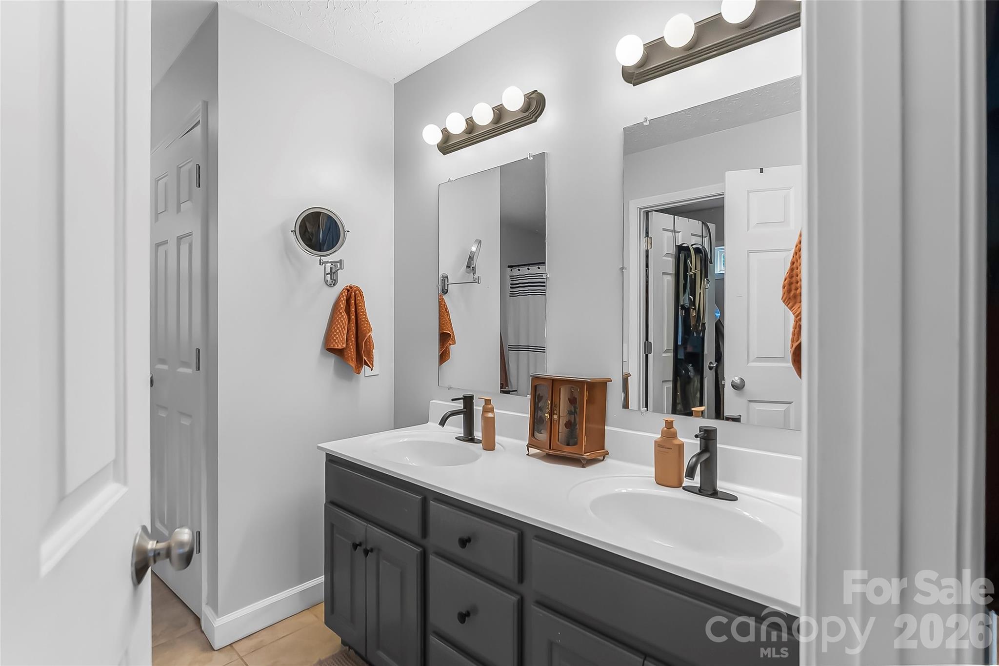 1498 Salem Road Morganton, NC 28655 - Photo 18 of 32 a bathroom with a sink vanity and mirror