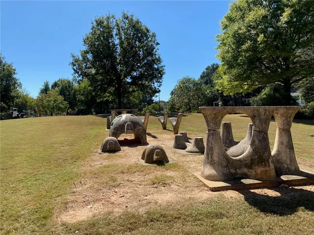 a view of outdoor space with seating area