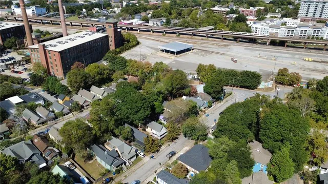 an aerial view of multiple house