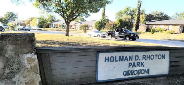 a view of outdoor space with sign board