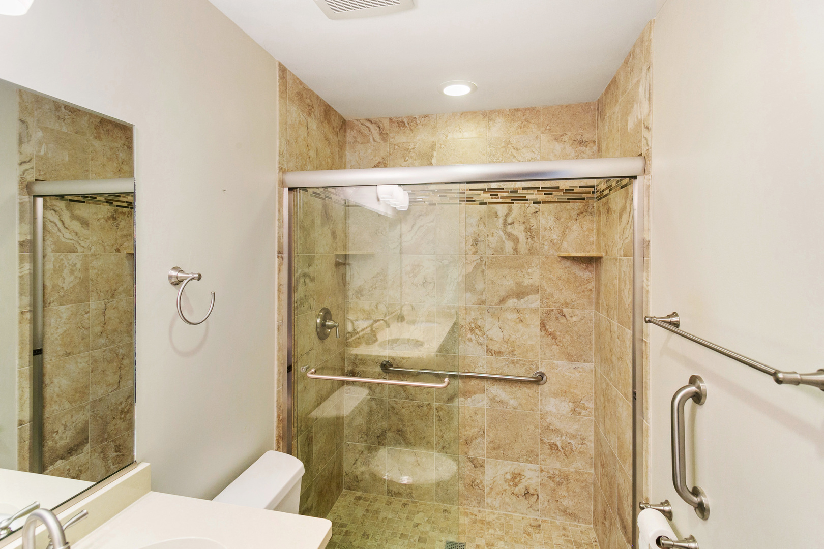 314 Boulder Hill Pass Montgomery, IL 60538 - Photo 13 of 19 a bathroom with a glass shower door