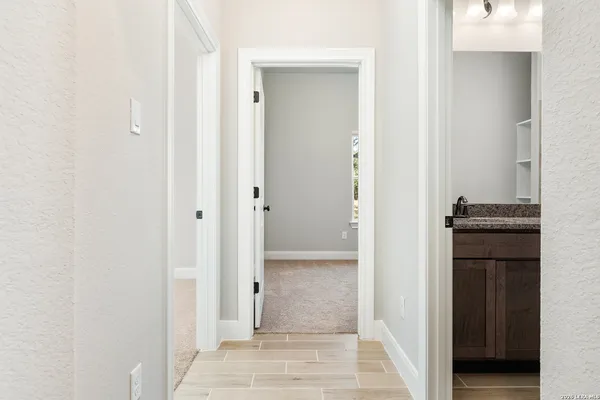 a view of a room that has a window