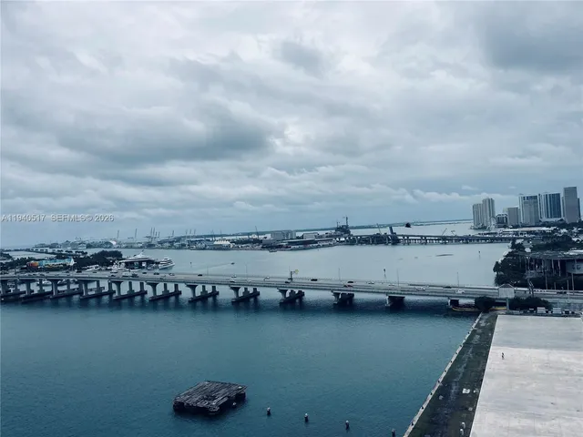 a view of a lake with houses
