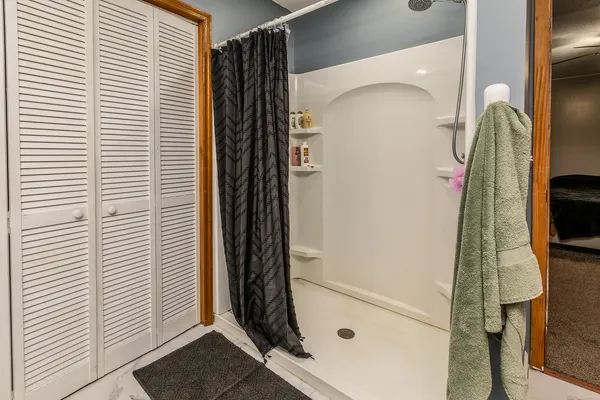 a bathroom with a sink and vanity