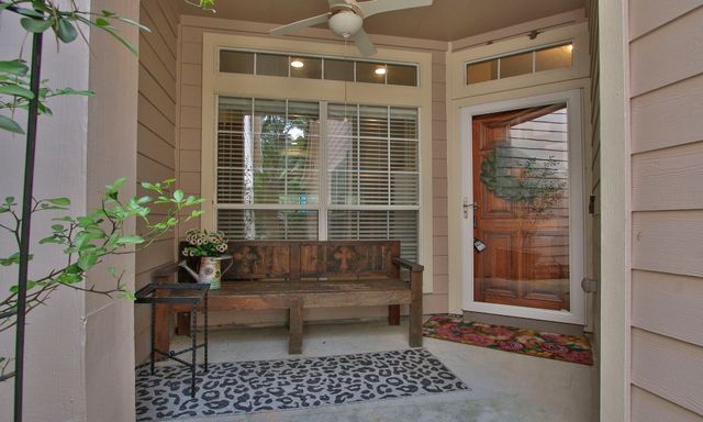 a porch with seating space and outdoor space