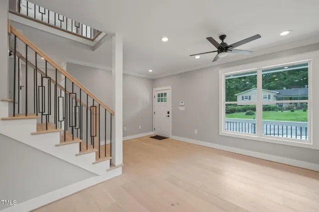 a view of an entryway with stairs