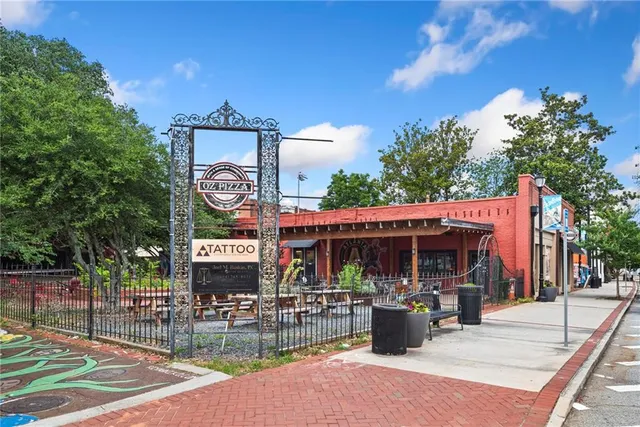 a view of outdoor space with garden and entertaining space