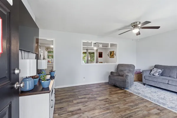 a living room with furniture
