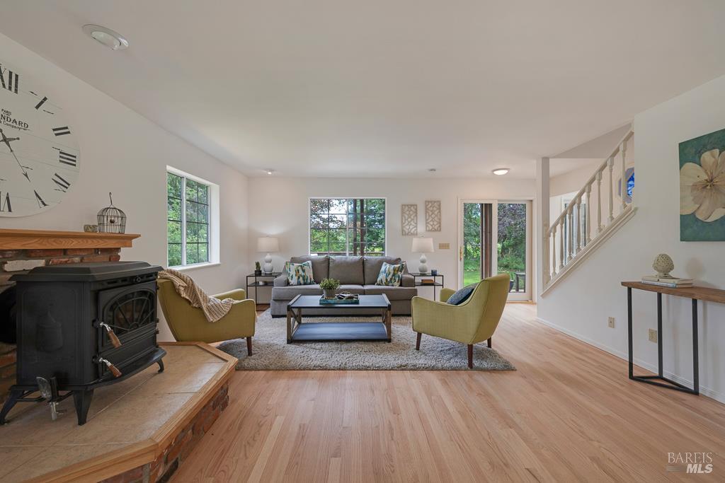 4542 Thomas Road Sebastopol, CA 95472 - Photo 12 of 60 a living room with furniture and a fireplace