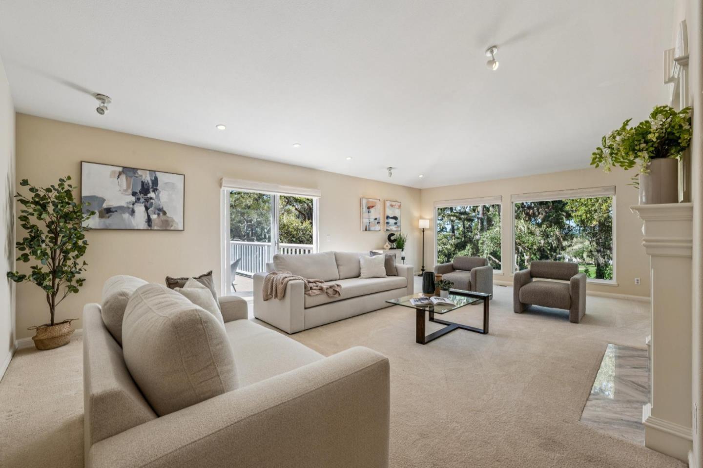 2905 Bird Rock Road Pebble Beach, CA 93953 - Photo 7 of 33 a living room with furniture and a large window
