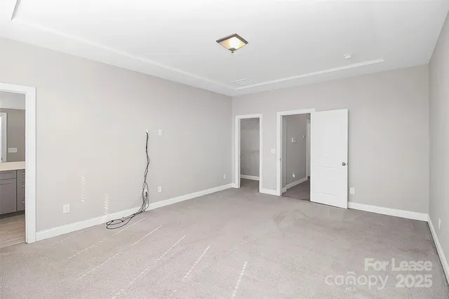 an empty room with closet