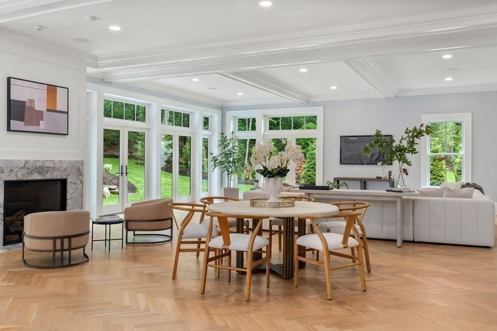 192 Pond Road Wellesley, MA 02482 - Photo 9 of 41 a view of a dining room with furniture window and outside view