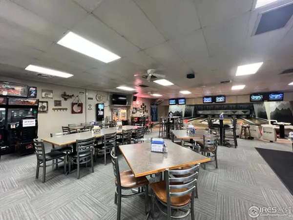 a view of a a dining area with furniture