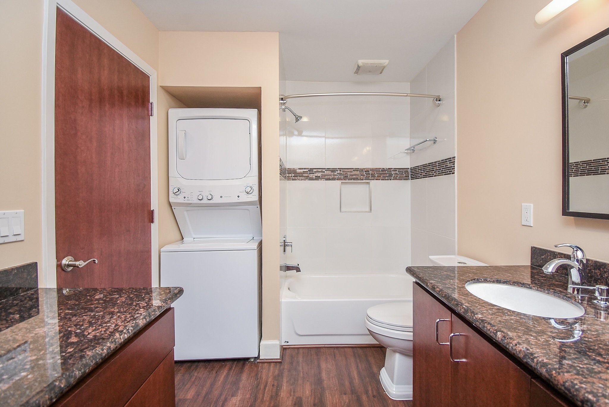 6401 Bayou Glen Road Houston, TX 77057 - Photo 20 of 22 a bathroom with a granite countertop sink toilet and shower