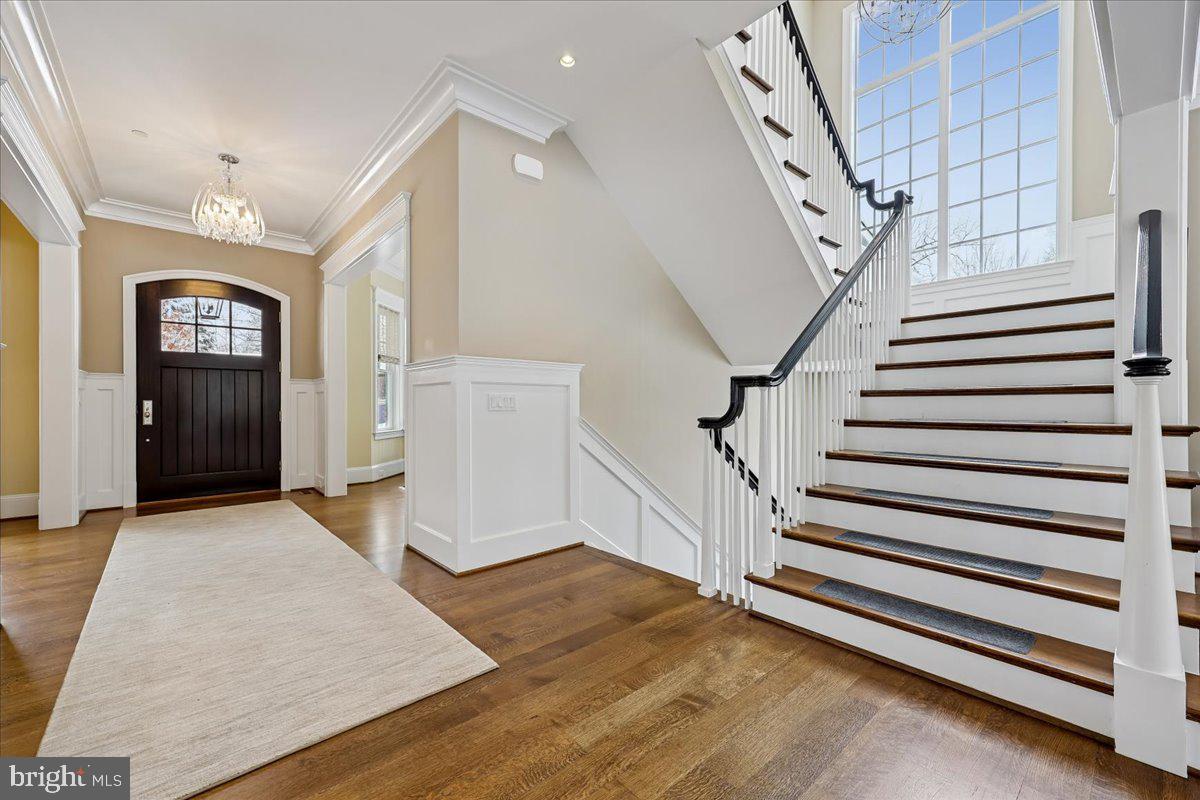 5709 Oldchester Road Bethesda, MD 20817 - Photo 9 of 48 Elegant foyer and reverse stair