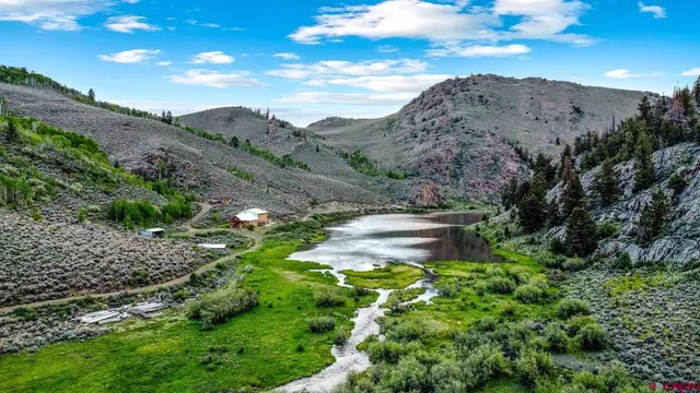 a view of a lush green hillside and a mountain