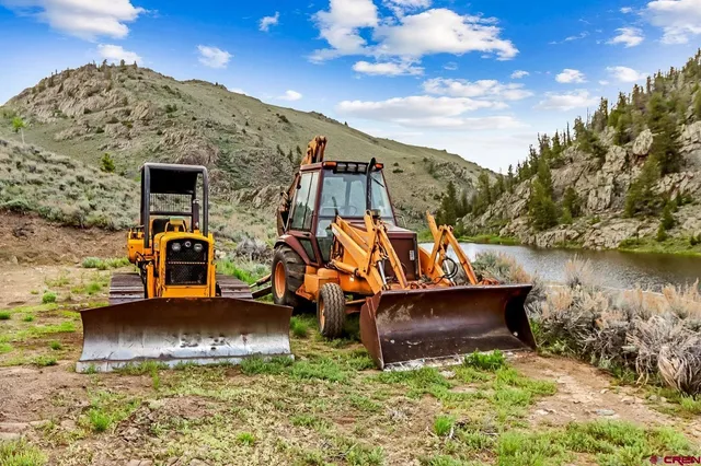 a view of a lake with a mountain