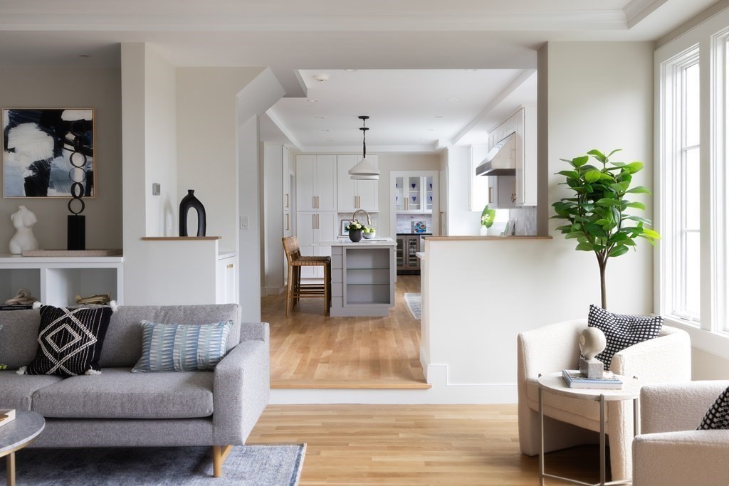 111 Jordan Road Brookline, MA 02446 - Photo 12 of 42 a living room with furniture and a dining table