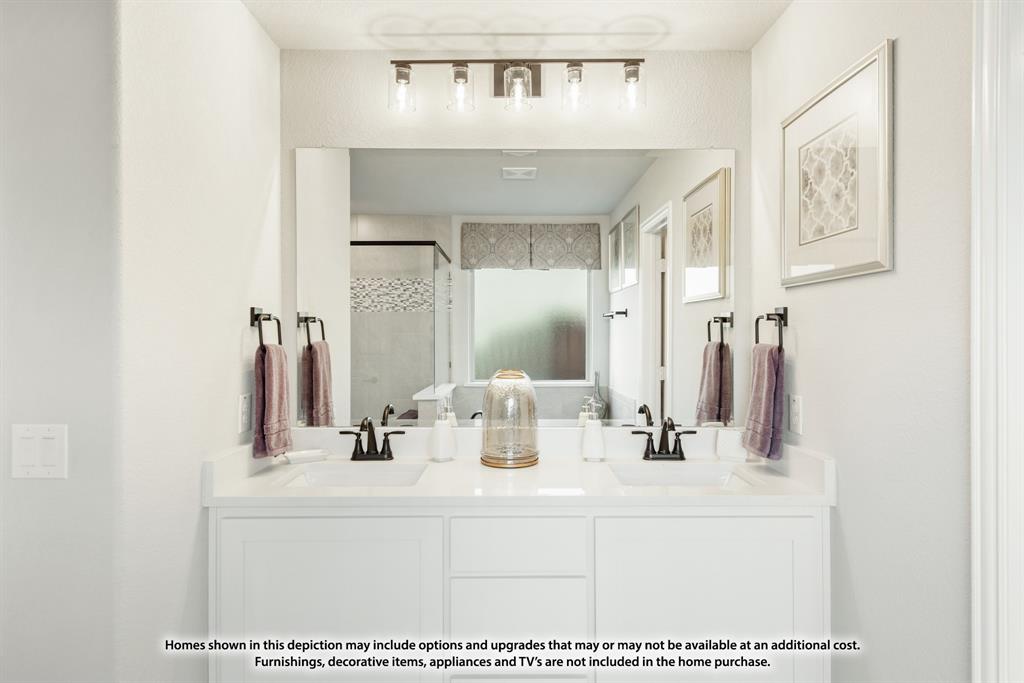 315 Spring Circle Red Oak, TX 75154 - Photo 27 of 40 a bathroom with a sink vanity and a mirror