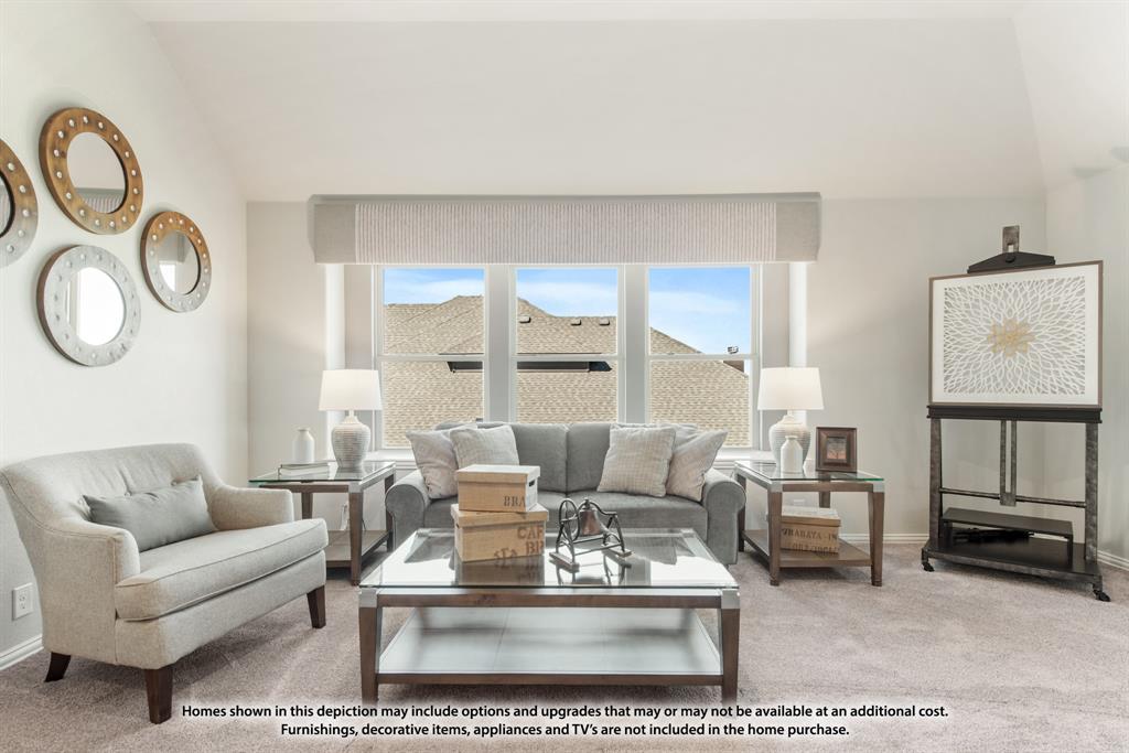 315 Spring Circle Red Oak, TX 75154 - Photo 31 of 40 a living room with furniture a rug a lamp and a large window