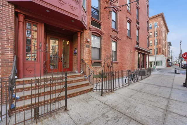 front view of a brick building