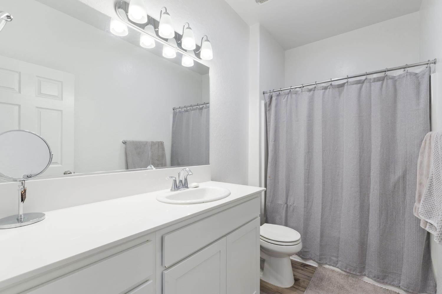 282 Rosebriar Street Madera, CA 93638 - Photo 15 of 28 a bathroom with a sink a toilet and a mirror