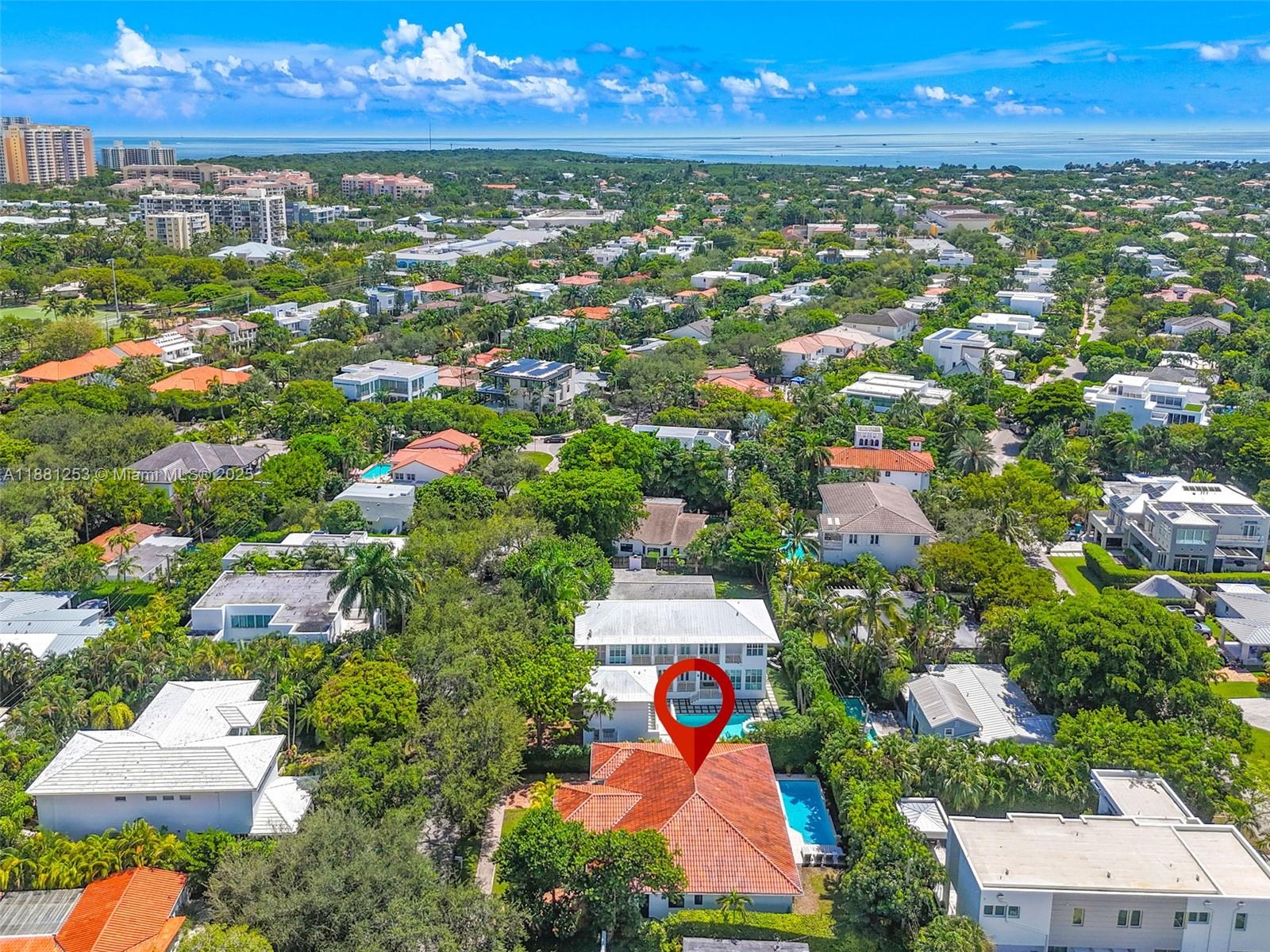 340 Woodcrest Road Key Biscayne, FL 33149 - Photo 47 of 51 an aerial view of residential houses with outdoor space