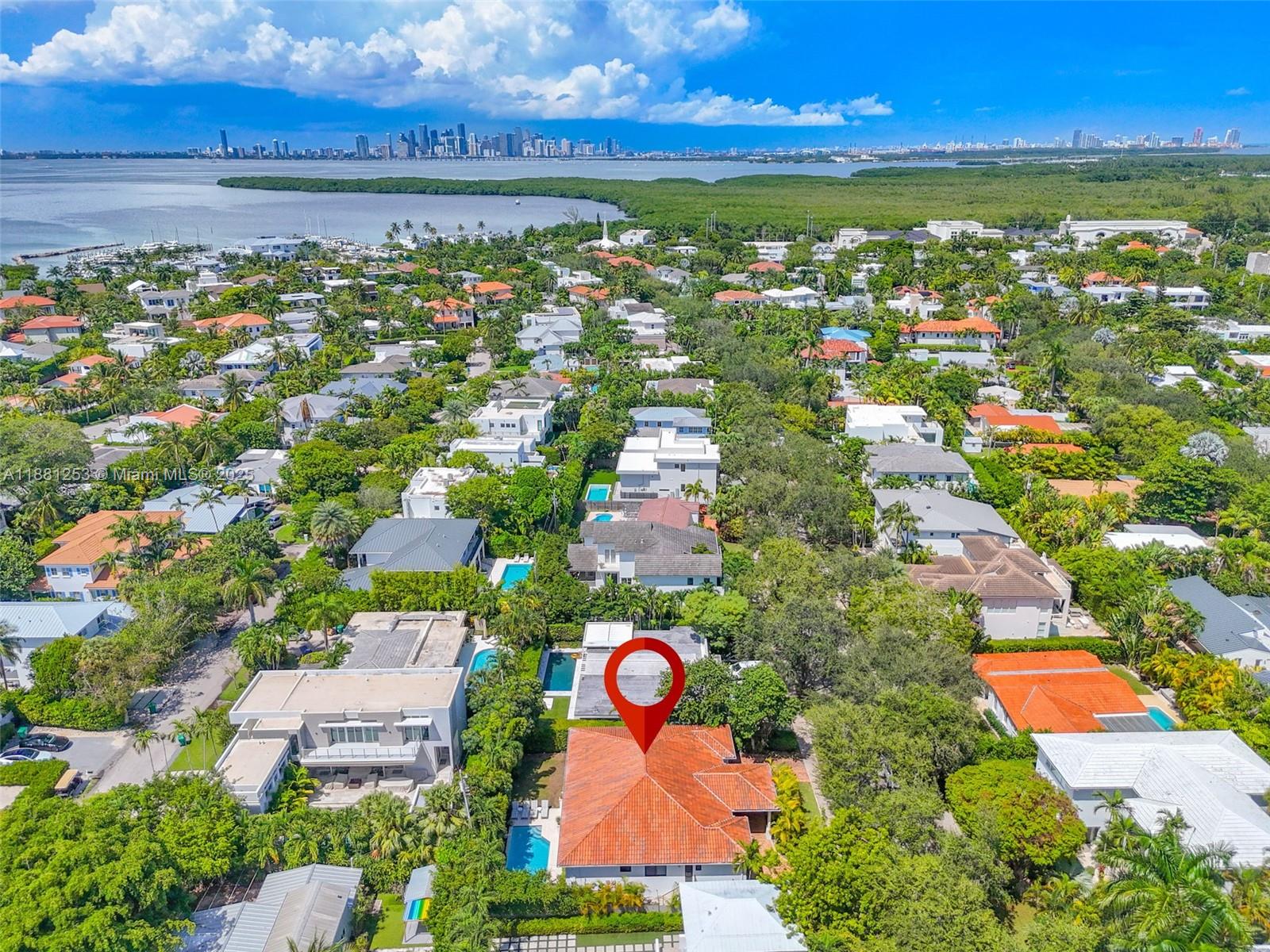 340 Woodcrest Road Key Biscayne, FL 33149 - Photo 49 of 51 an aerial view of residential houses with outdoor space and river