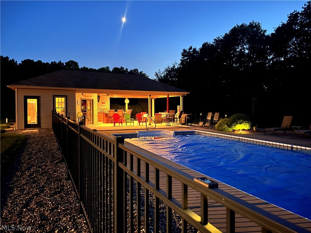 1515 Brackenridge Road Vincent, OH 45784 - Photo 42 of 50 EVENING PHOTO OF POOL AND POOL HOUSE