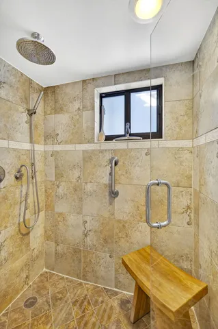 a bathroom with a shower