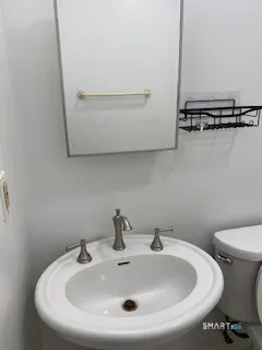 a bathroom with a sink and a toilet