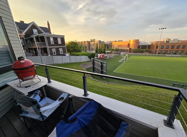 a view of a chairs and table on the terrace