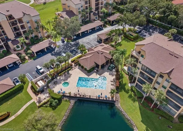 an aerial view of a house with a garden