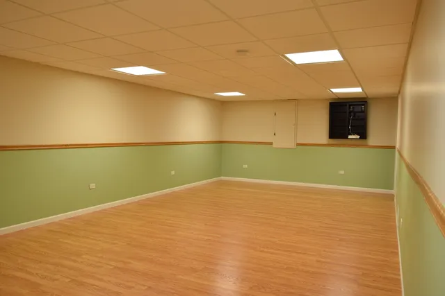 a view of a room with an empty space