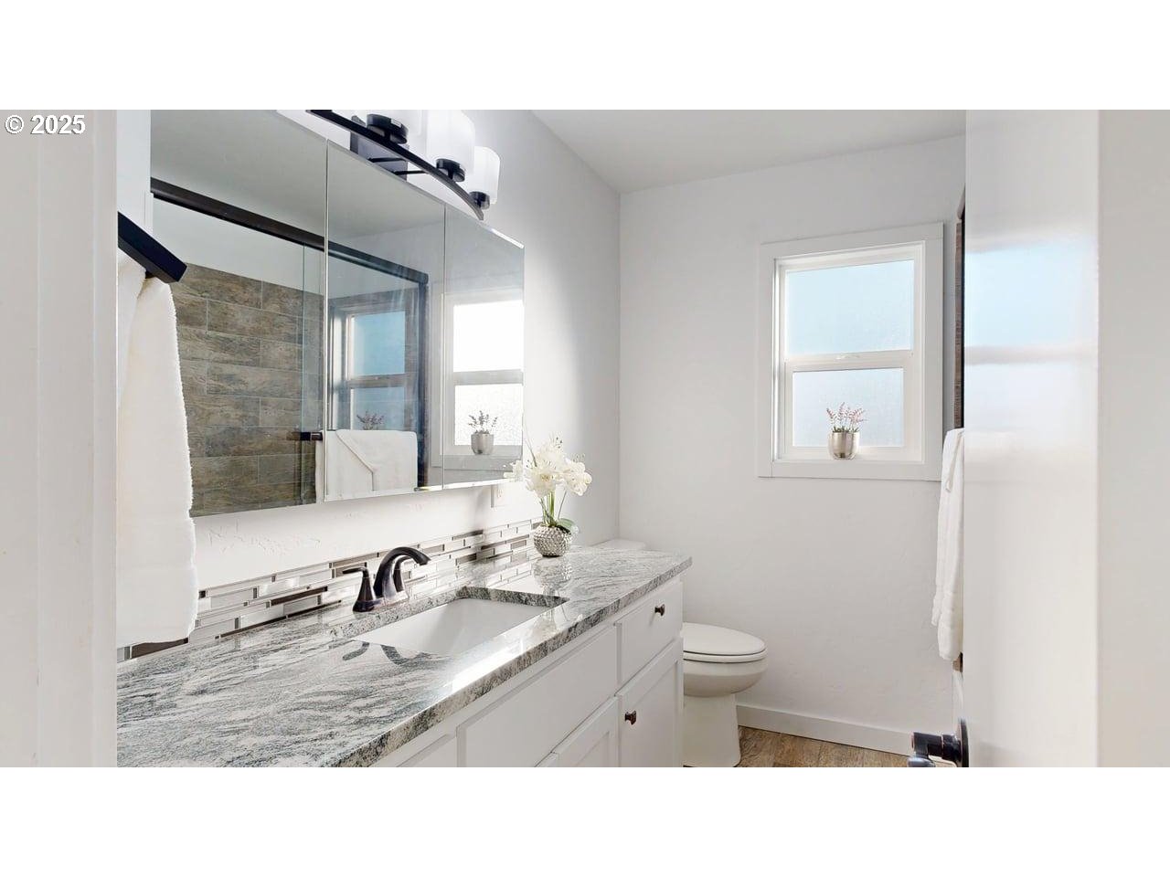 425 Memory Lane Brookings, OR 97415 - Photo 15 of 25 a bathroom with a sink toilet and mirror