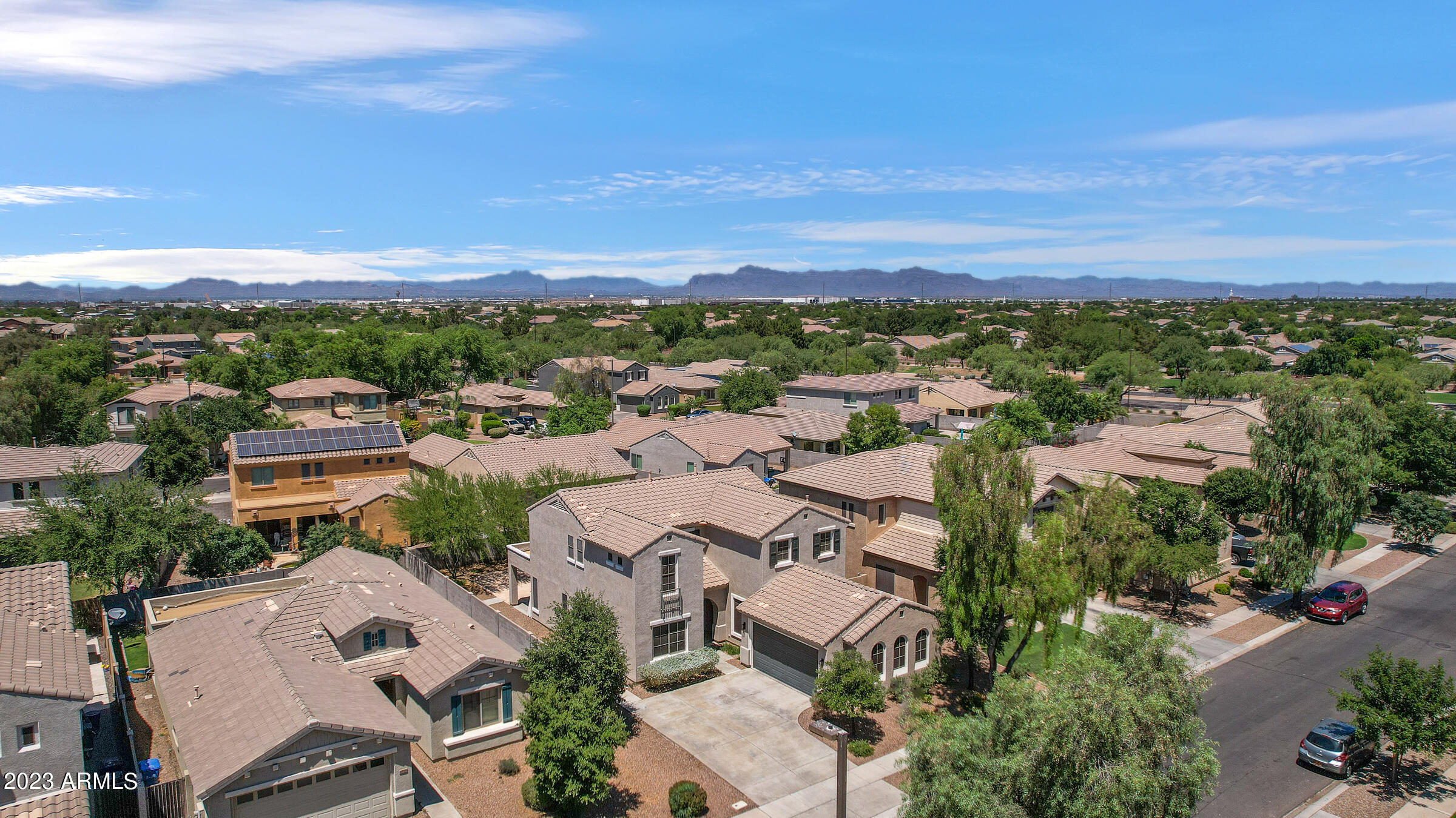 4736 East Timberline Road Gilbert, AZ 85297 - Photo 42 of 49 an aerial view of residential building with outdoor space