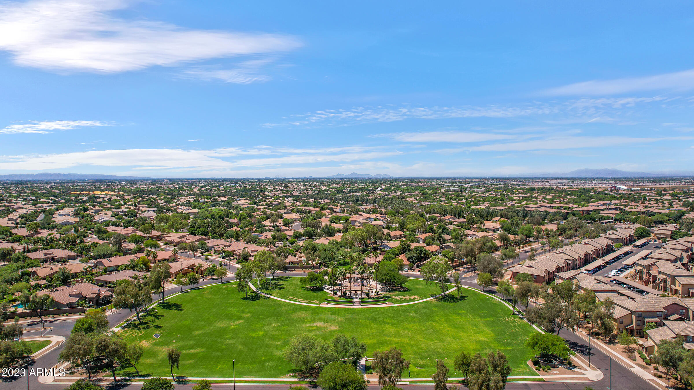 4736 East Timberline Road Gilbert, AZ 85297 - Photo 47 of 49 an aerial view of residential houses with outdoor space