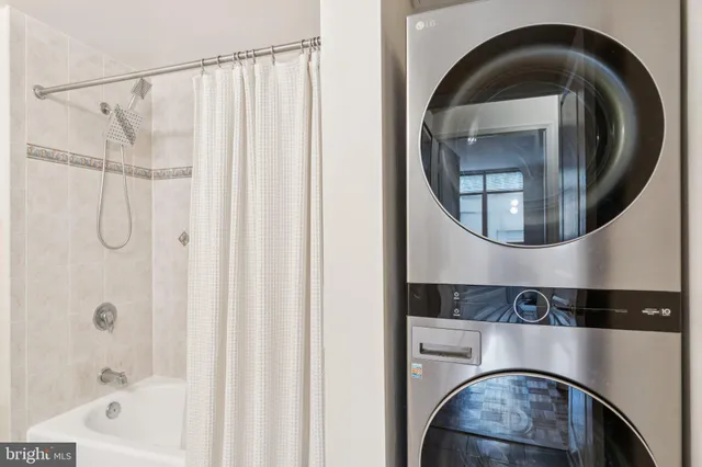 a utility room with a washer and dryer